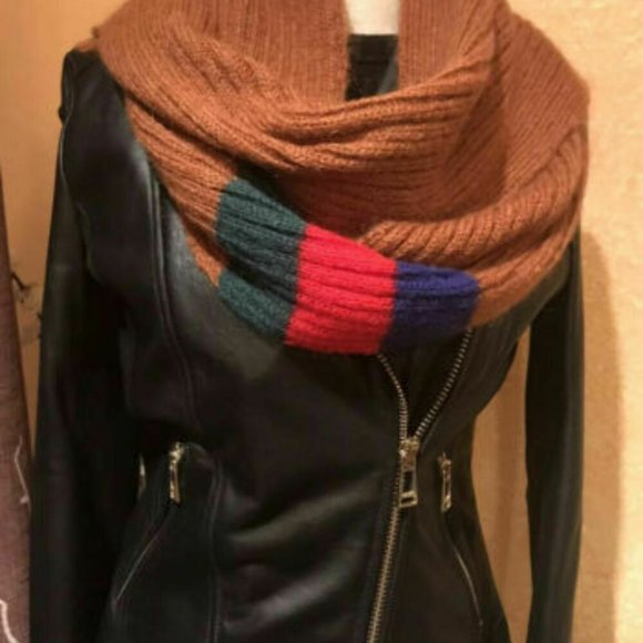 Gucci Crazy Lady Knit Scarf Brown Fringe Scarf - Picture 3 of 12